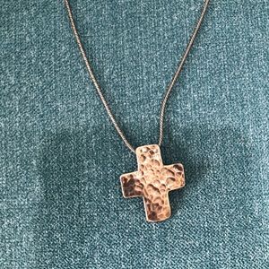 Silpada hammered cross necklace, Sterling silver